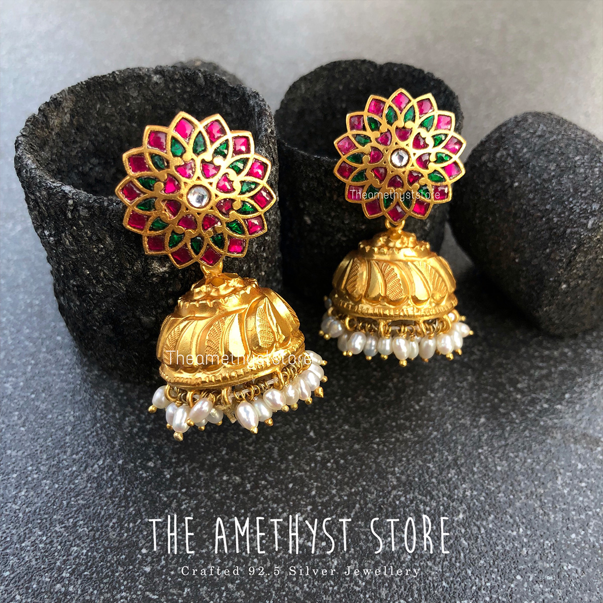 gold-plated-antique-silver-jhumka-designs (12)