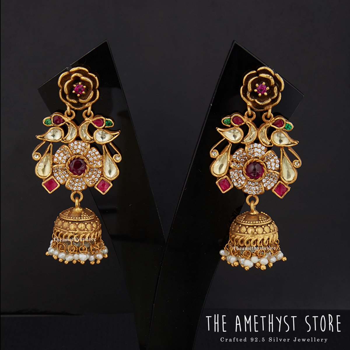 gold-plated-antique-silver-jhumka-designs (2)