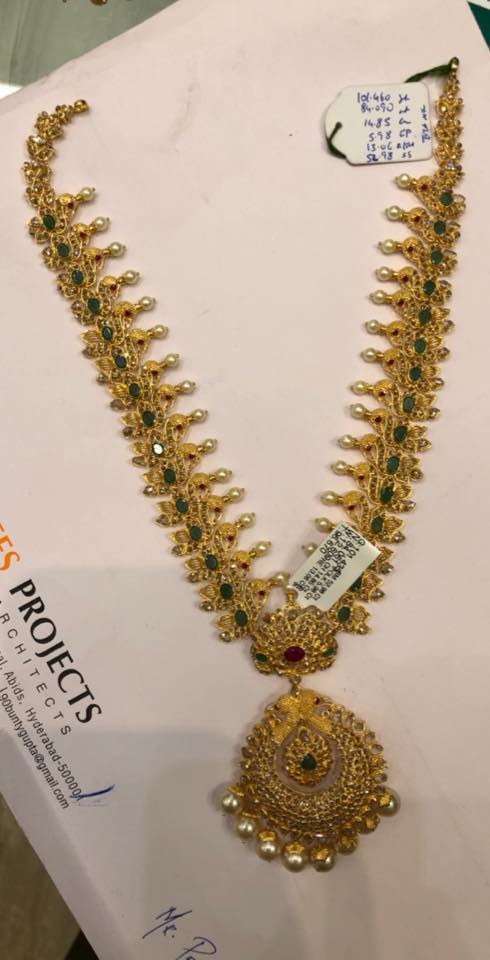 Emerald Necklace Designs in Gold