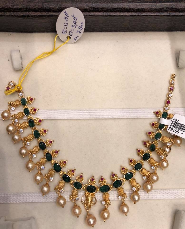 Emerald Necklace Designs in Gold