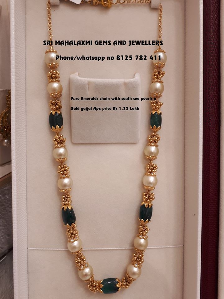 Check Out The Complete Pearl Chain Designs Here! • South India Jewels