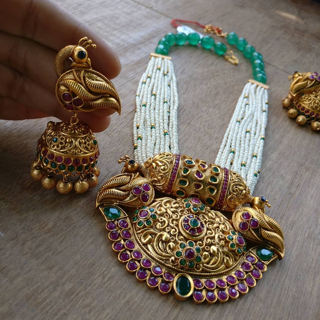 indian ruby emerald necklace designs