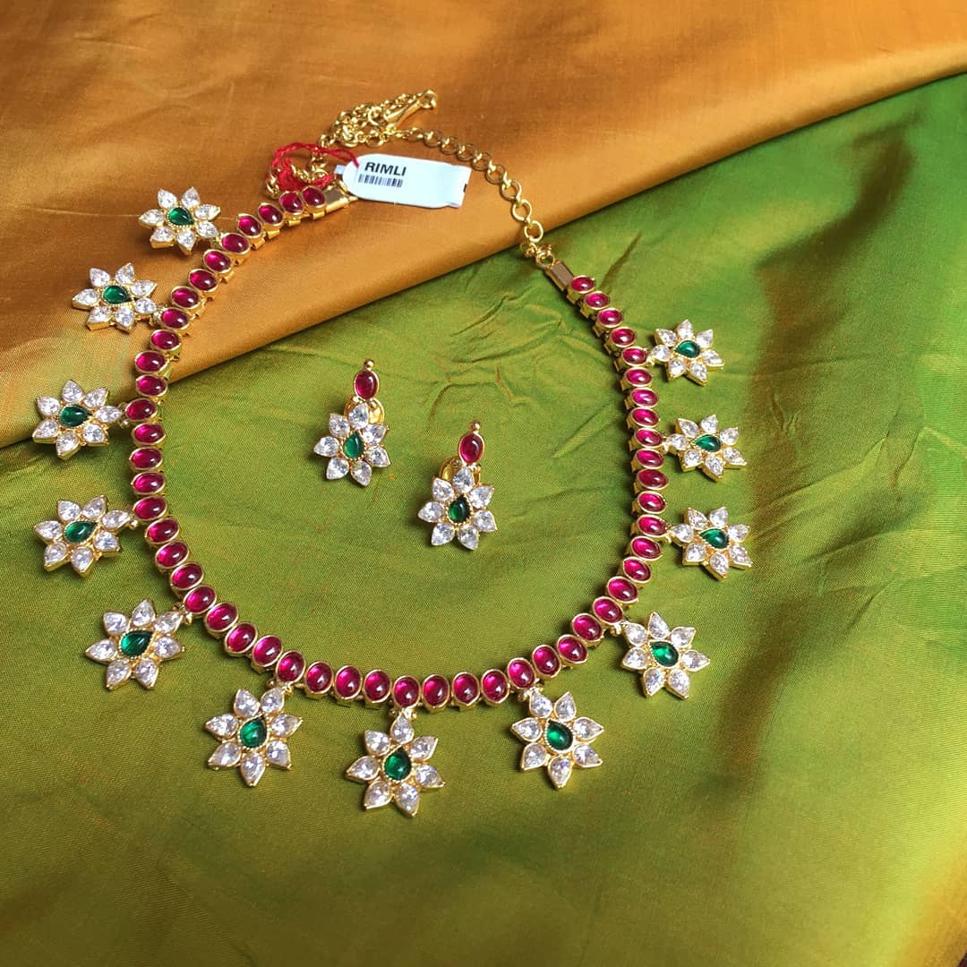 indian ruby emerald necklace designs