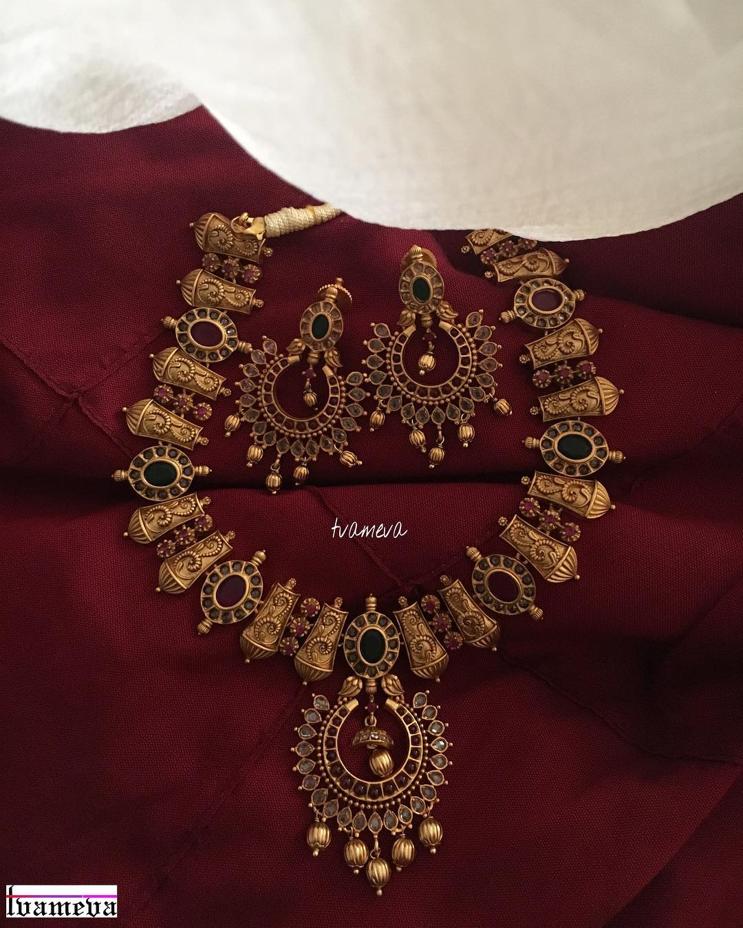 indian ruby emerald necklace designs