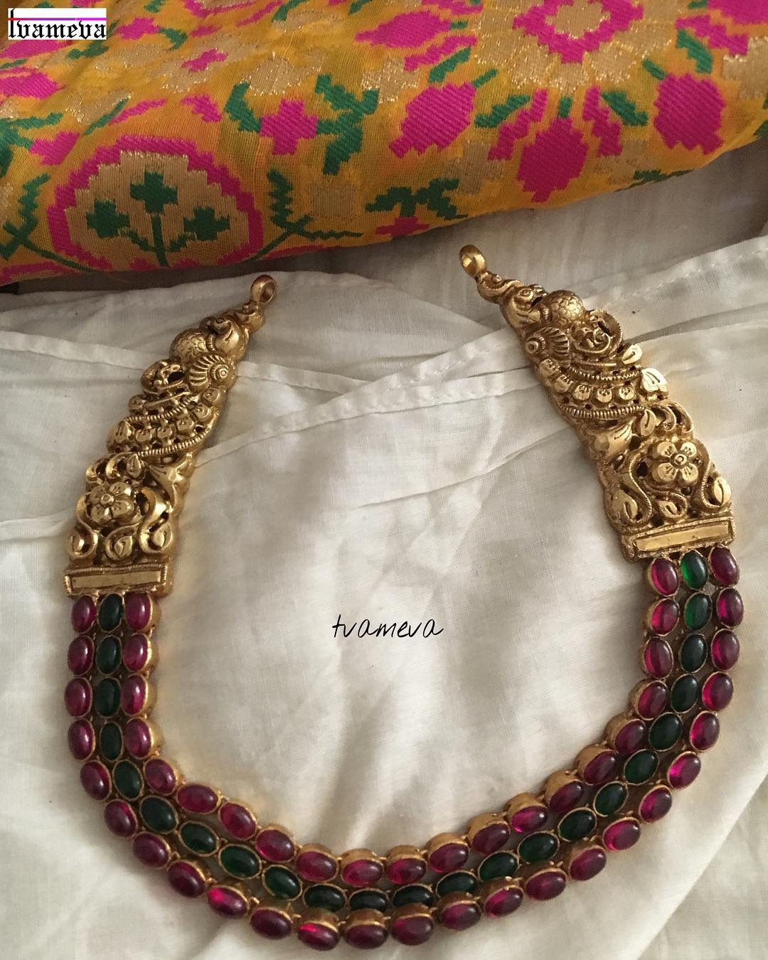 indian ruby emerald necklace designs