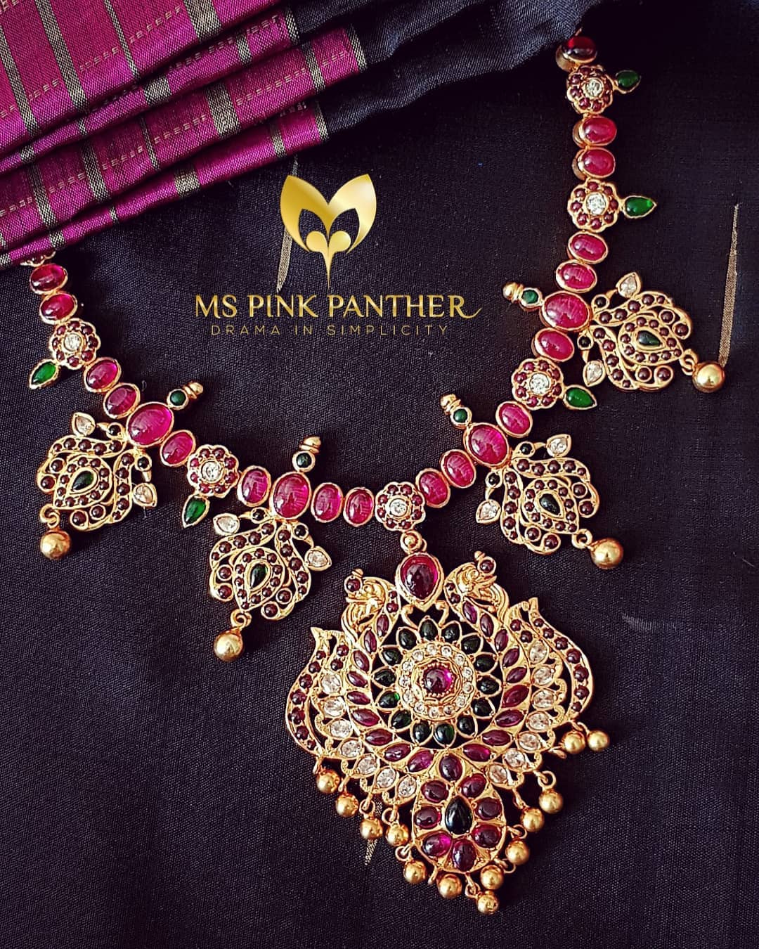 indian ruby emerald necklace designs