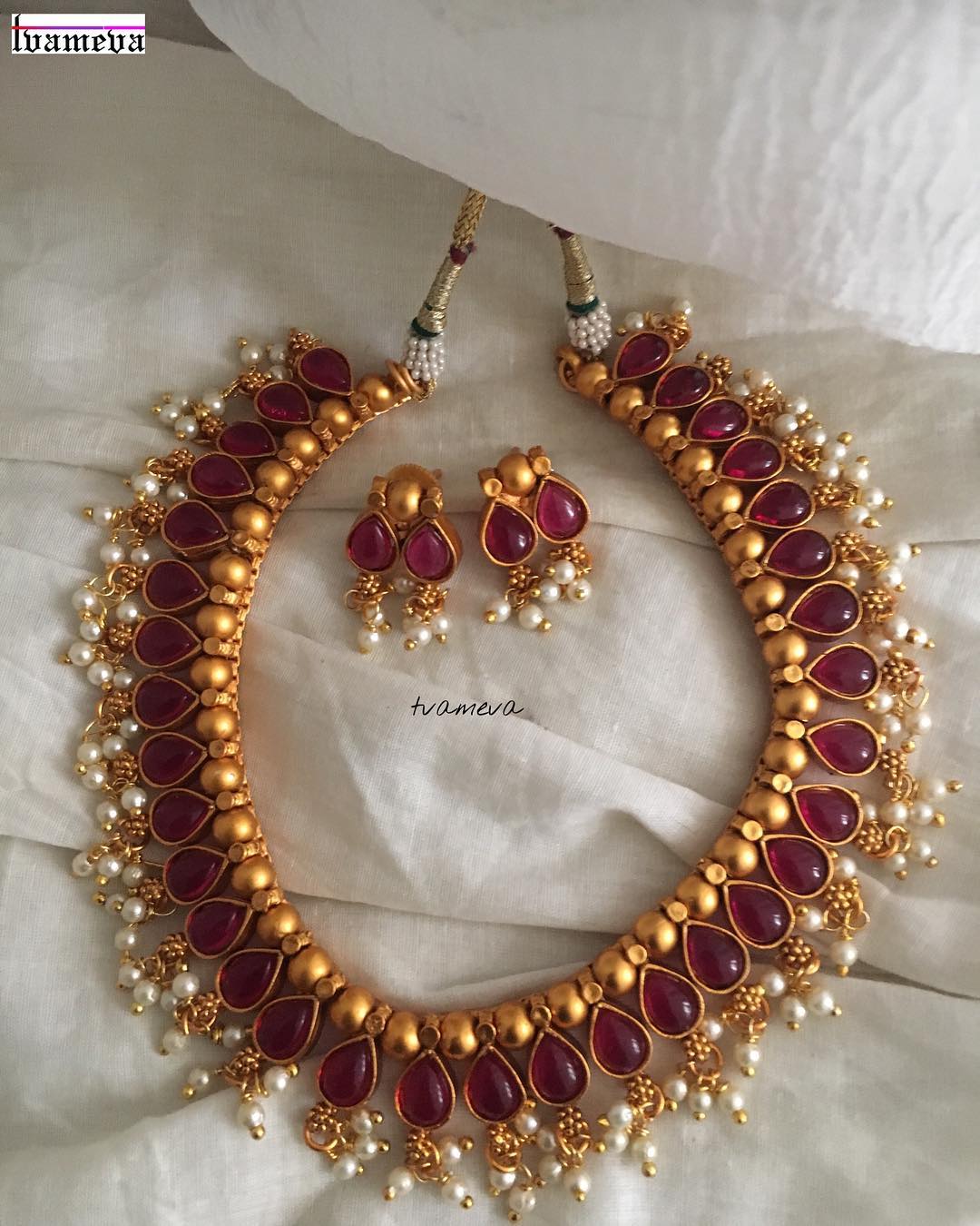 ruby necklace designs in gold