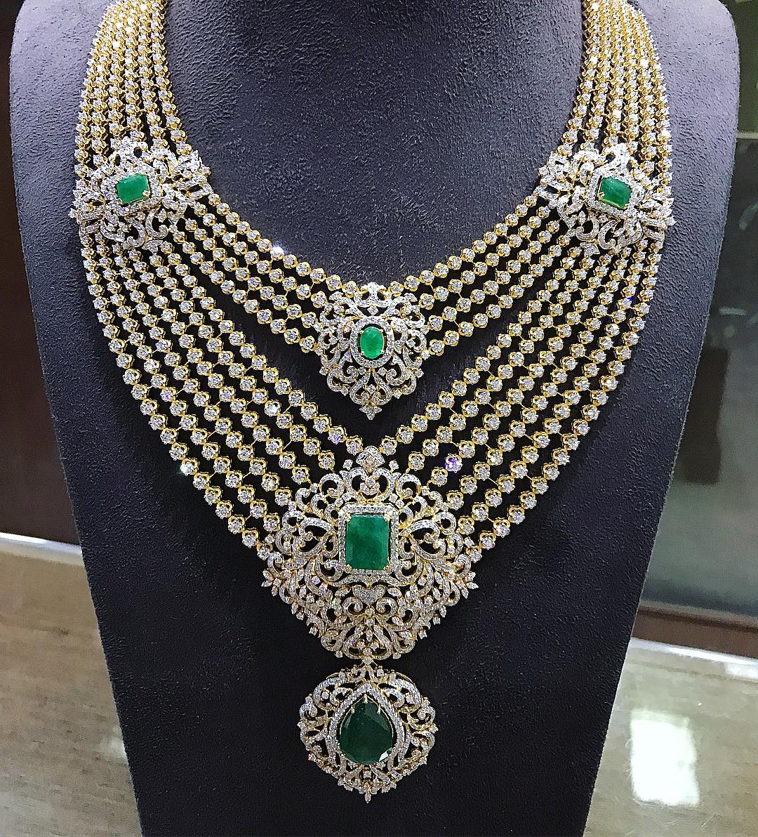 heavy diamond necklace set designs