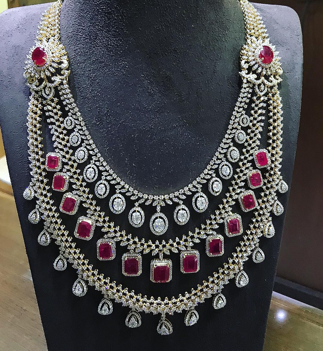 heavy diamond necklace set designs