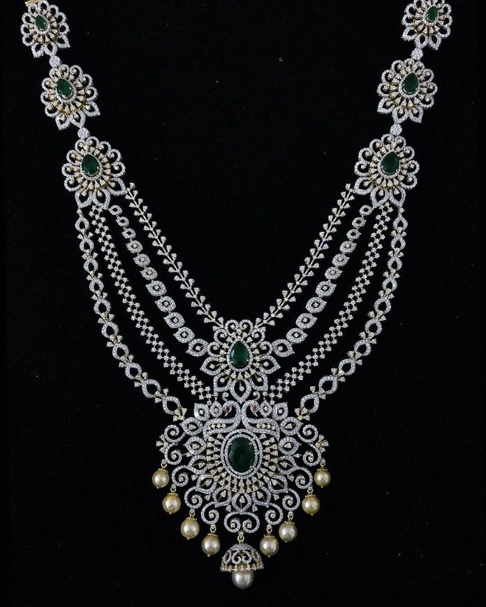 Buy Heavy Diamond Necklace Sets [ Latest Designs] • South India Jewels