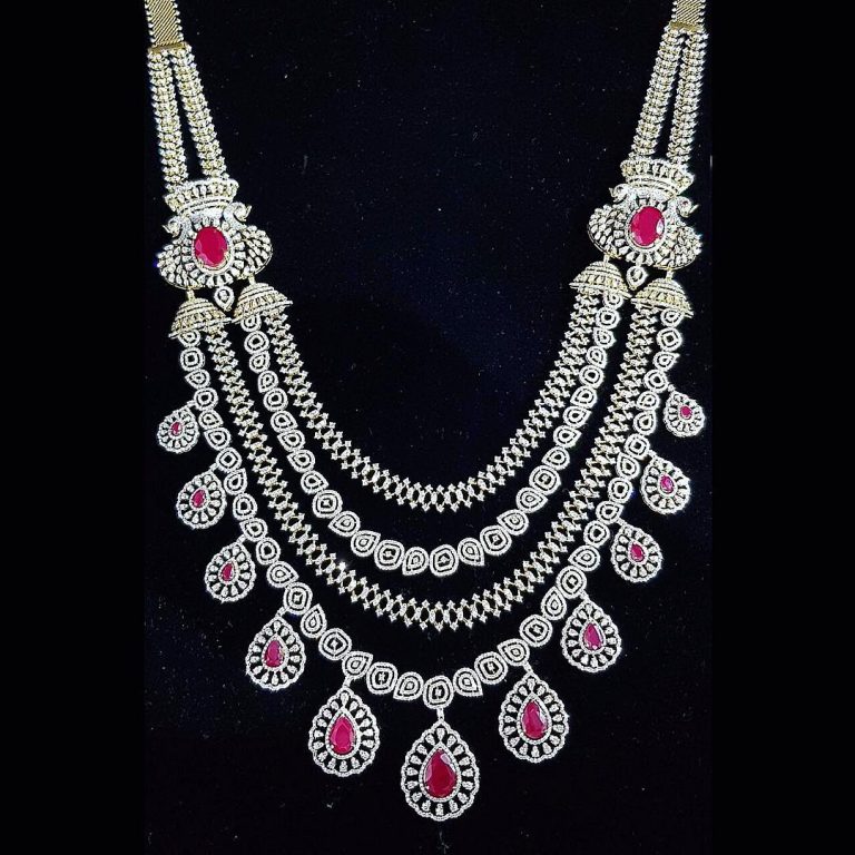 Buy Heavy Diamond Necklace Sets [ Latest Designs] • South India Jewels