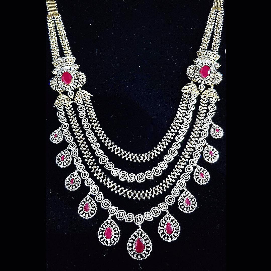 heavy diamond necklace set designs