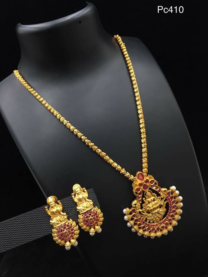 One gram gold hot sale long necklace designs