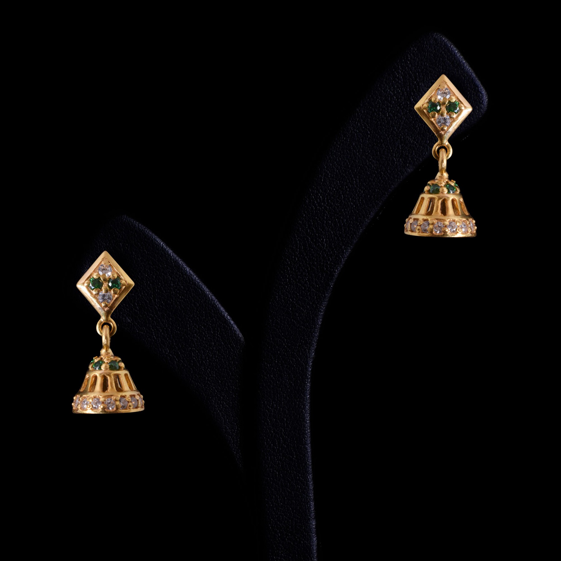Baby Size Gold Jhumka Earrings Inspired Kammal Designs Covering Jewellery  J22199