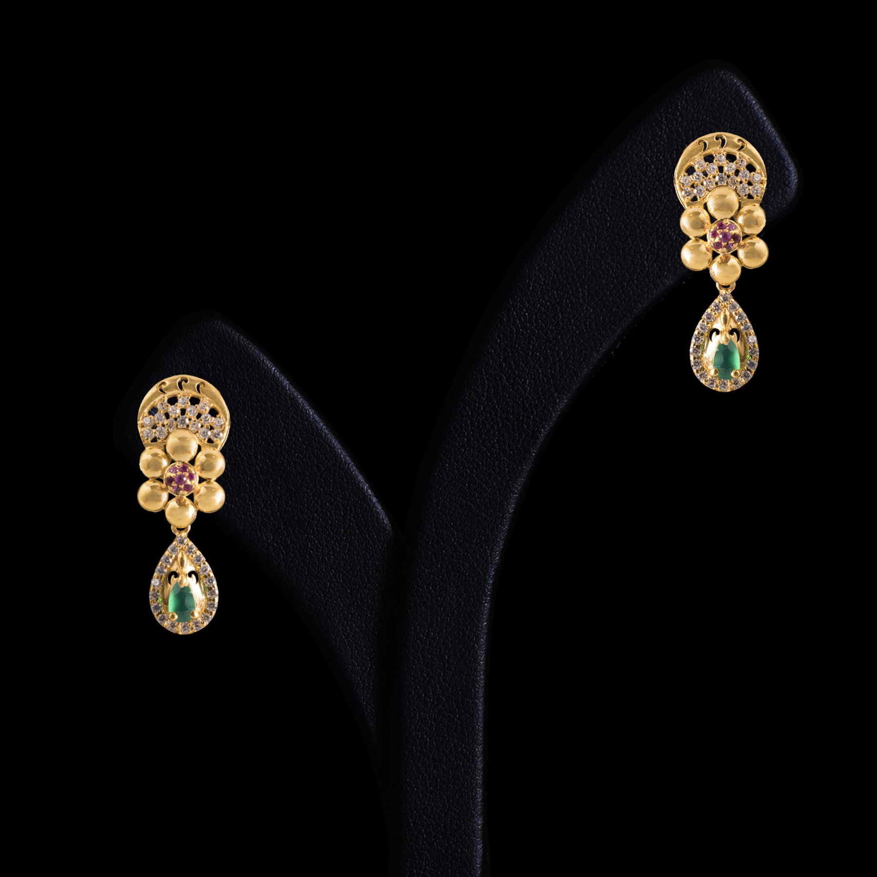 22K Simple Yellow Gold Jhumar with South Indian Pattern  Pachchigar  Jewellers