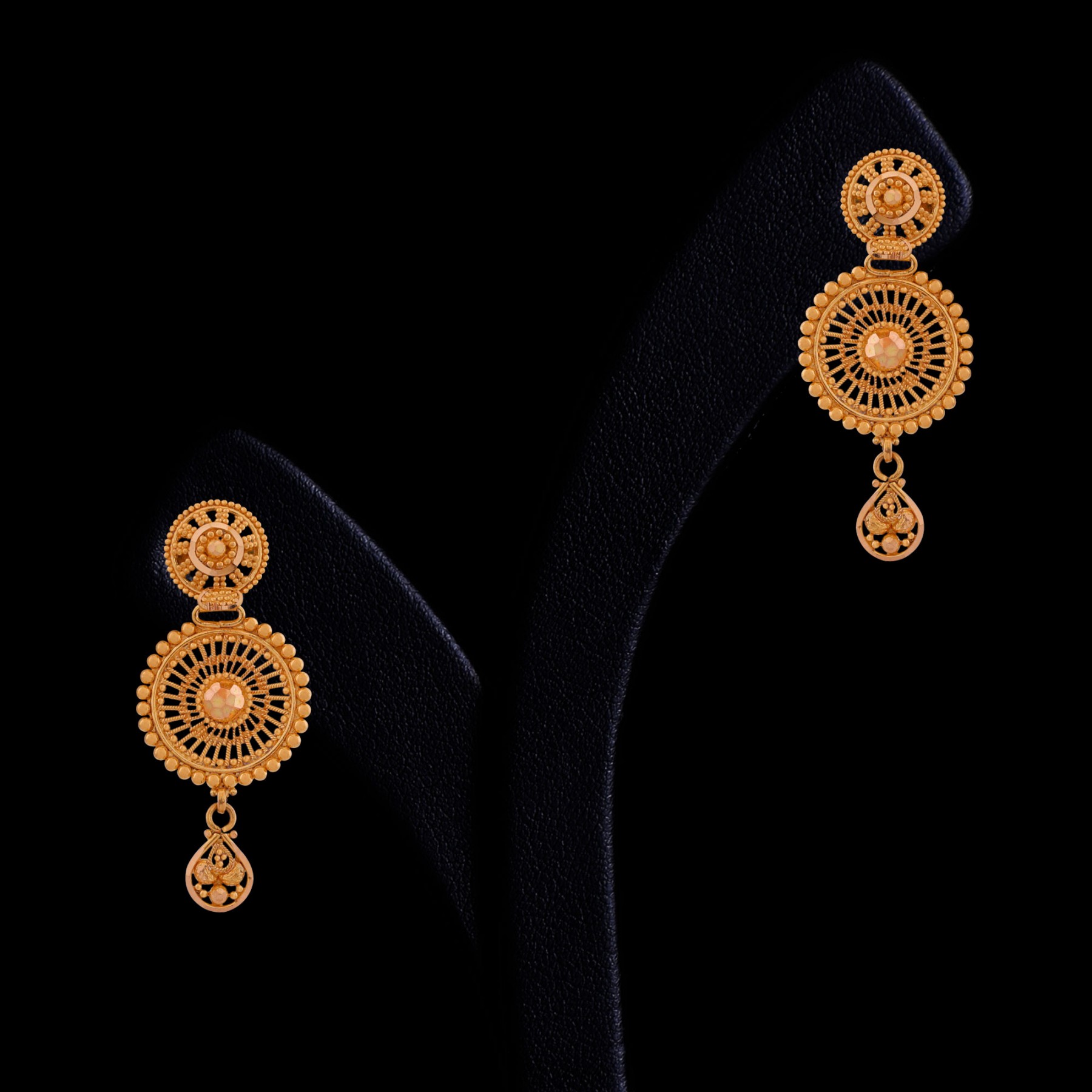 Diamond Disk Stud Earrings in 14k Gold - KAMARIA