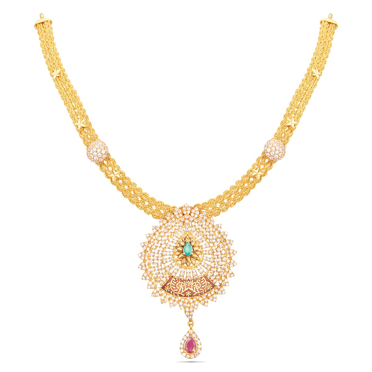 Gold short necklace on sale designs in 30 grams