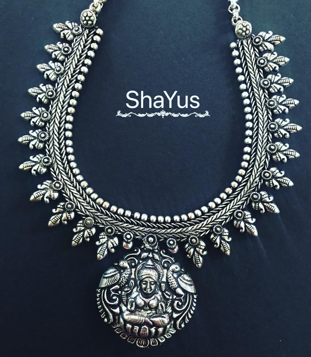 oxidized antique silver necklace designs