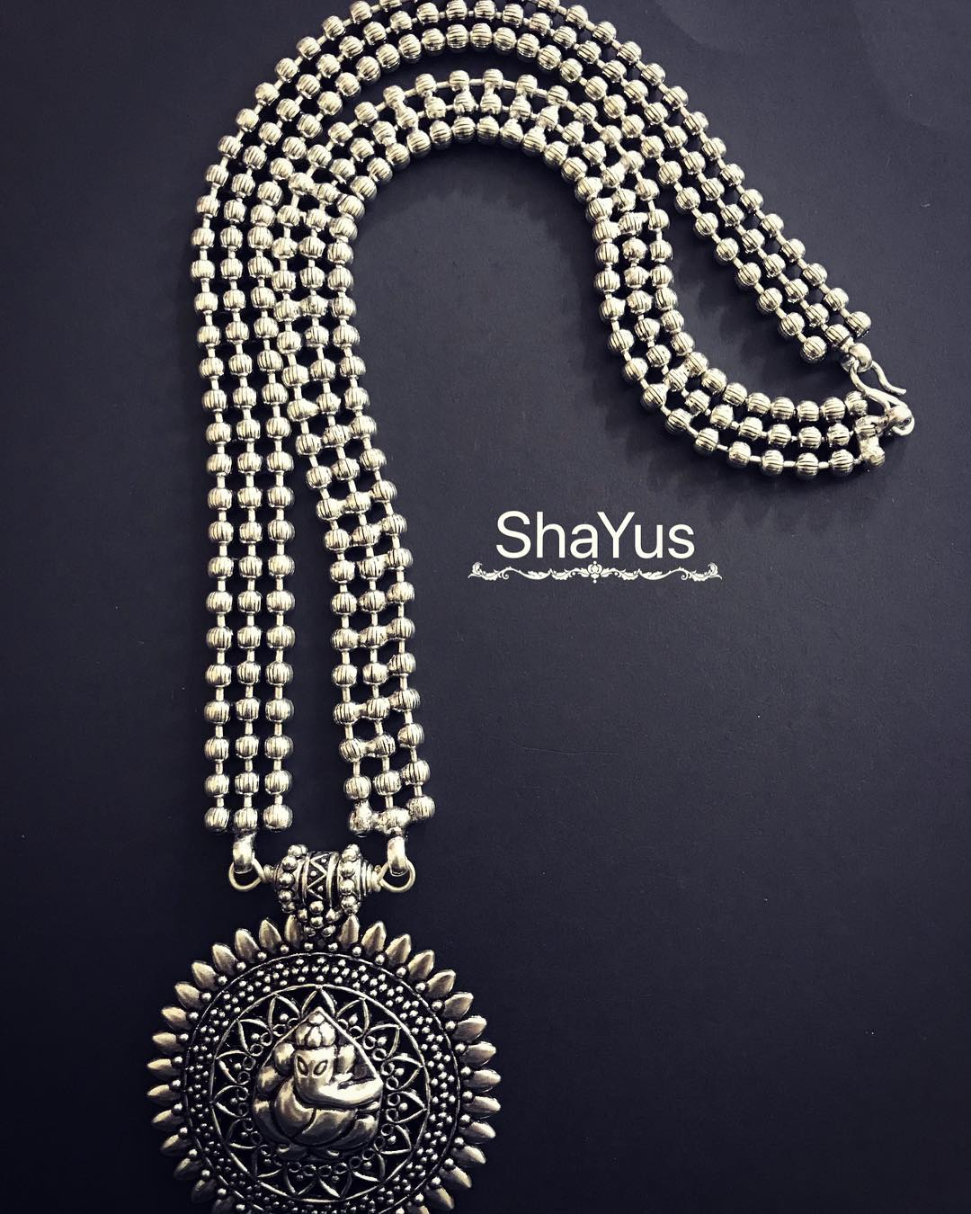 oxidized antique silver necklace designs