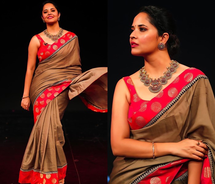 Ethnic bold necklace with sarees