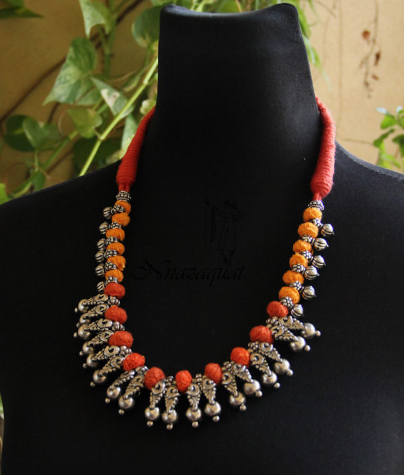 Double layer silk hot sale thread necklace