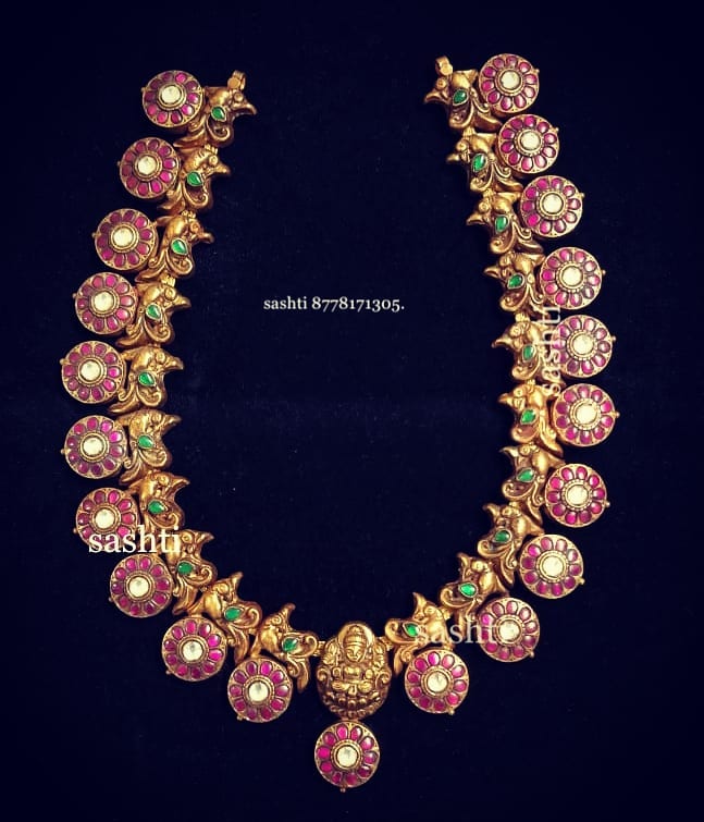 gold plated pure silver antique kundan jewellery