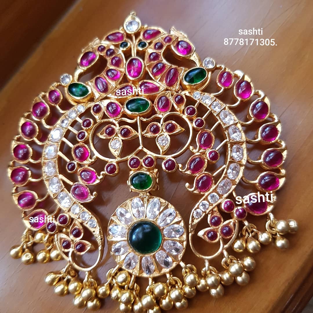 gold plated pure silver antique kundan jewellery