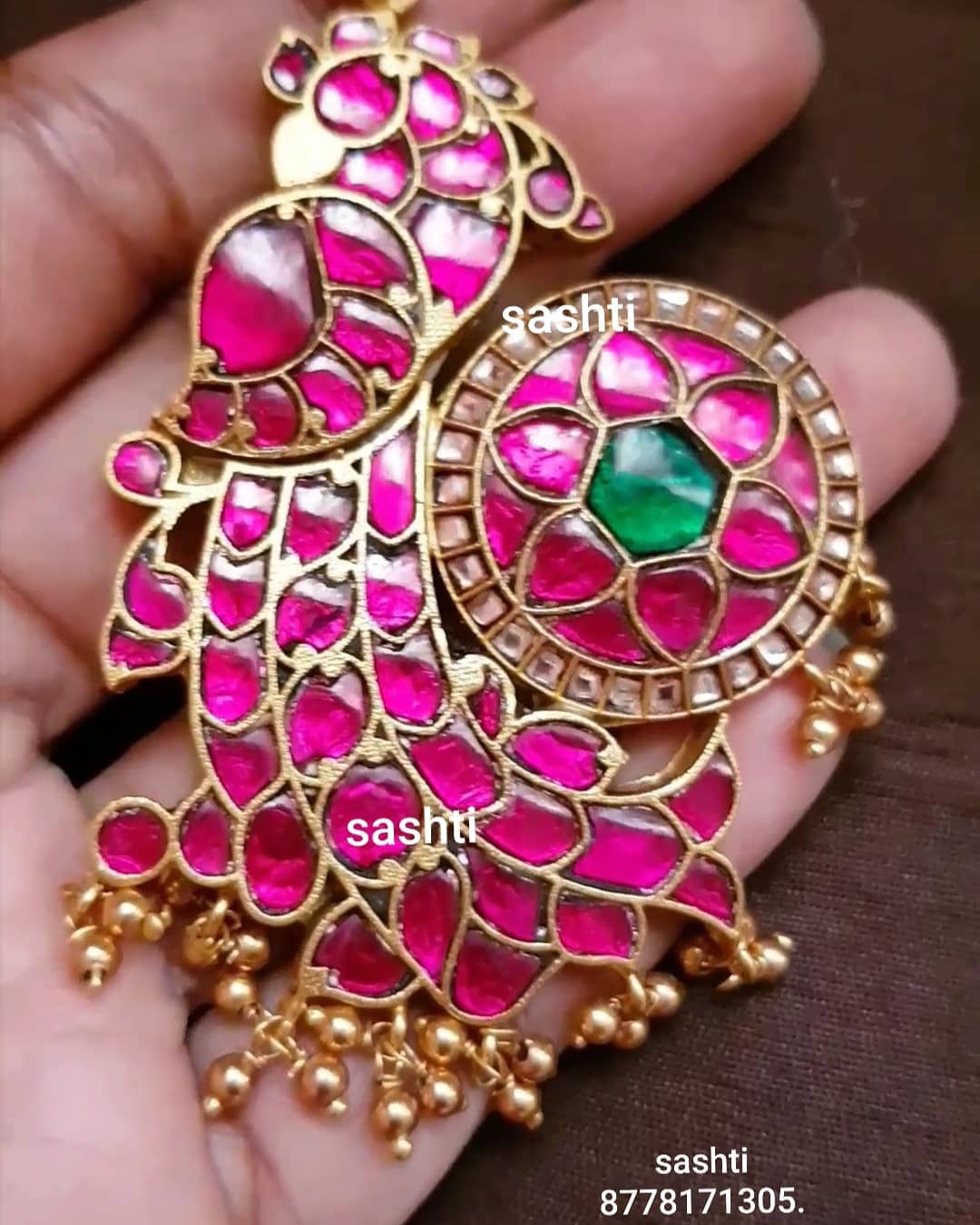 gold plated pure silver antique kundan jewellery