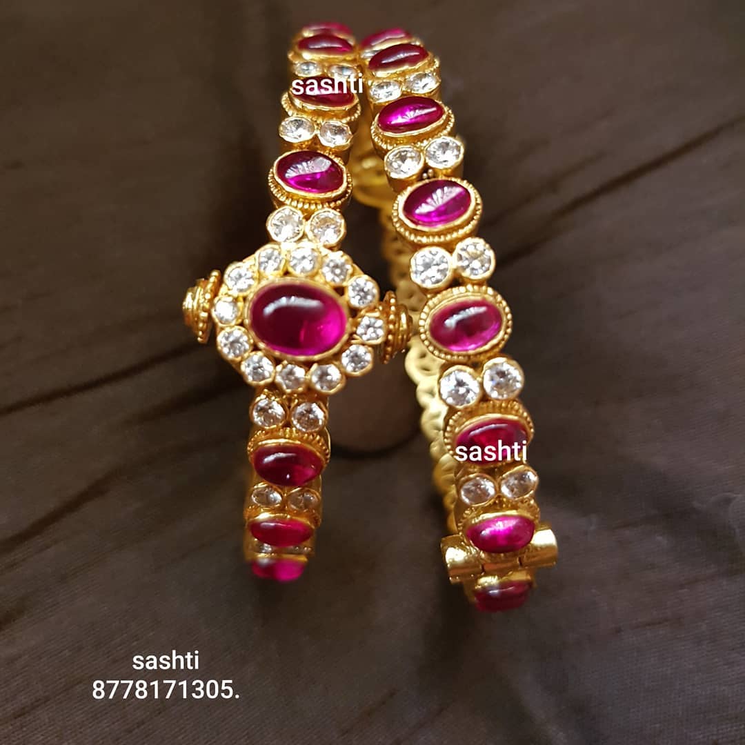 gold plated pure silver antique kundan jewellery