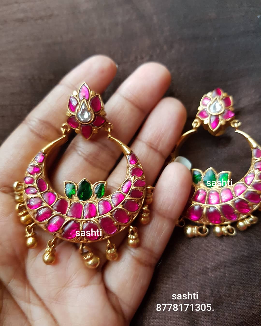 gold plated pure silver antique kundan jewellery