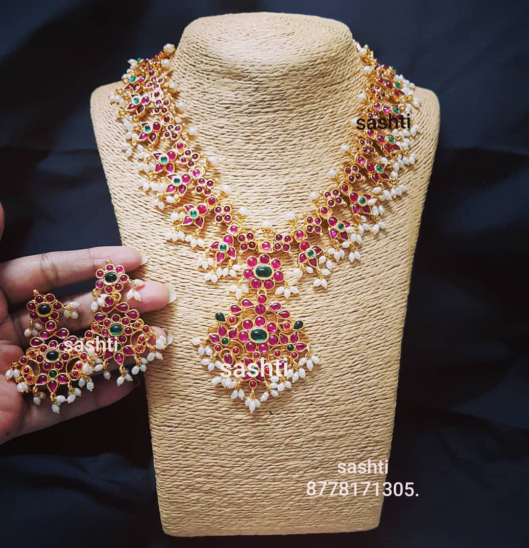 gold plated pure silver antique kundan jewellery