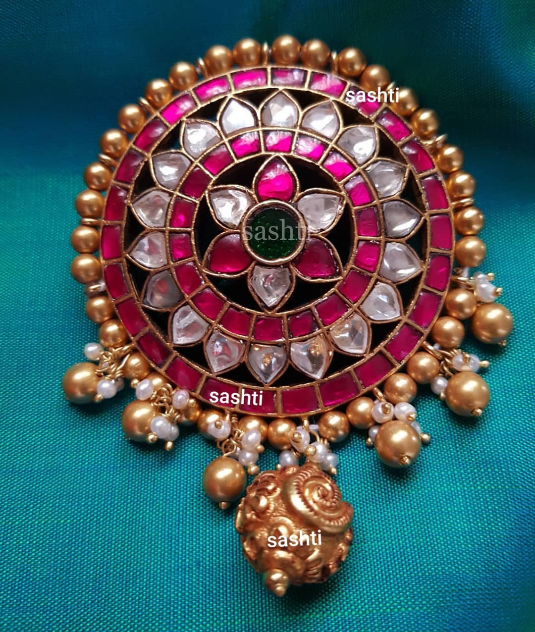 gold plated pure silver antique kundan jewellery