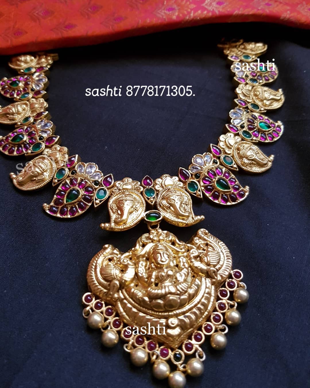 gold plated pure silver antique kundan jewellery