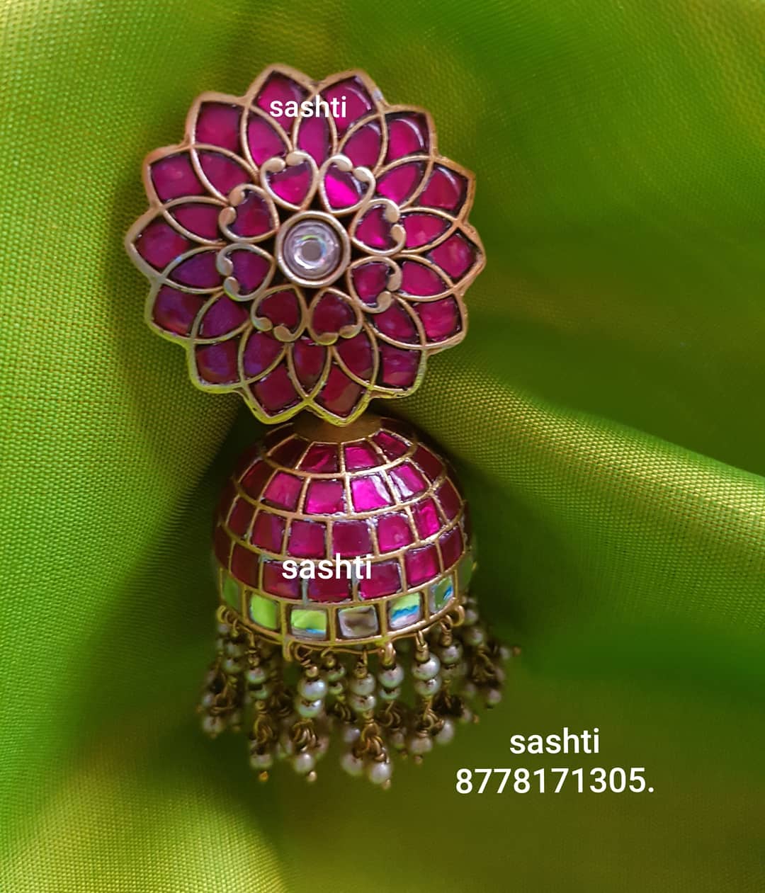 gold plated pure silver antique kundan jewellery