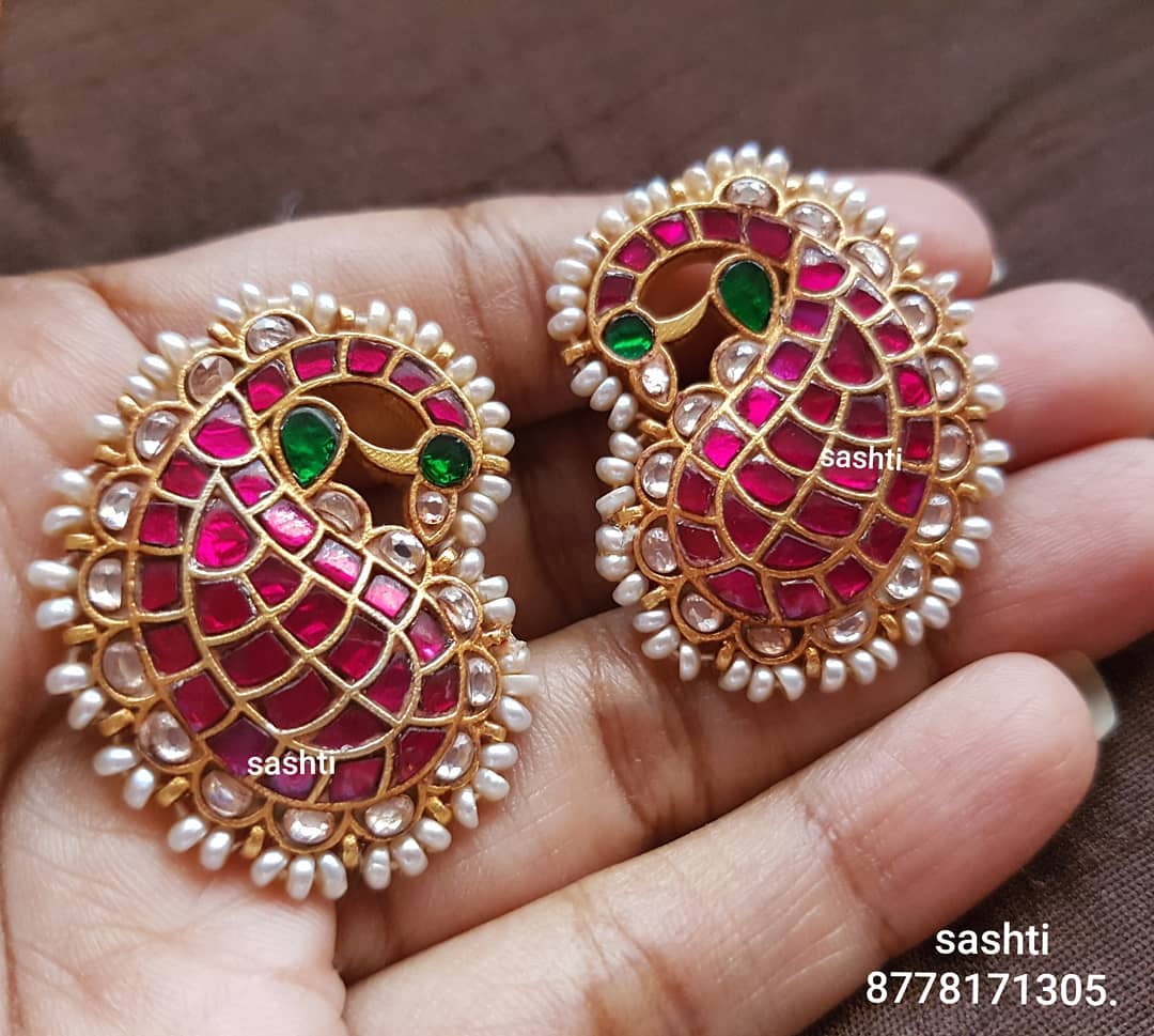 gold plated pure silver antique kundan jewellery
