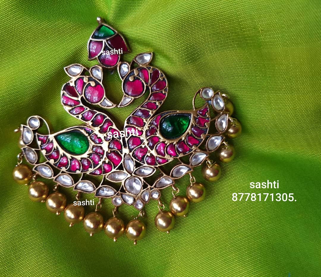 gold plated pure silver antique kundan jewellery