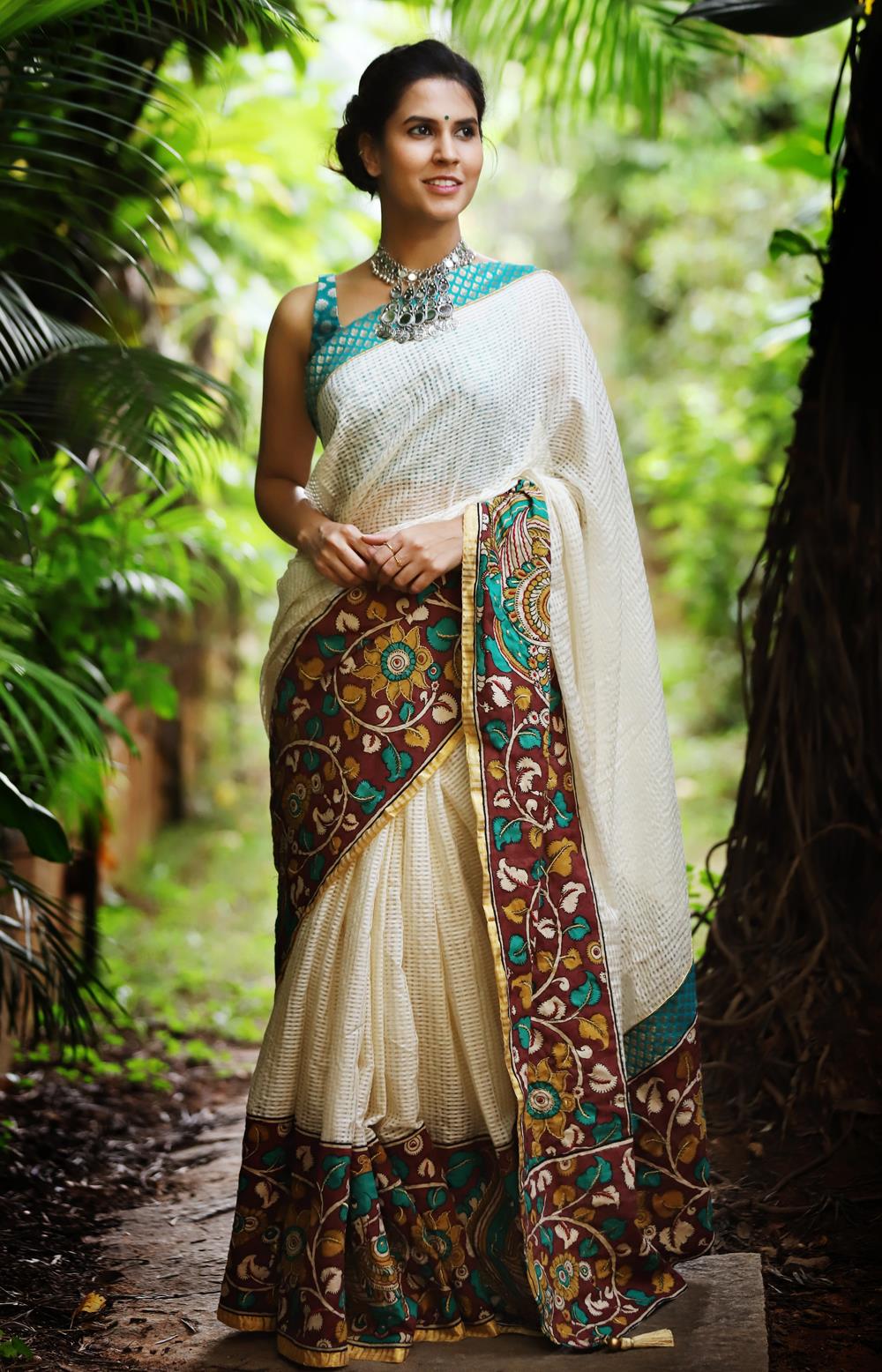 Party wear 2025 saree with jewellery