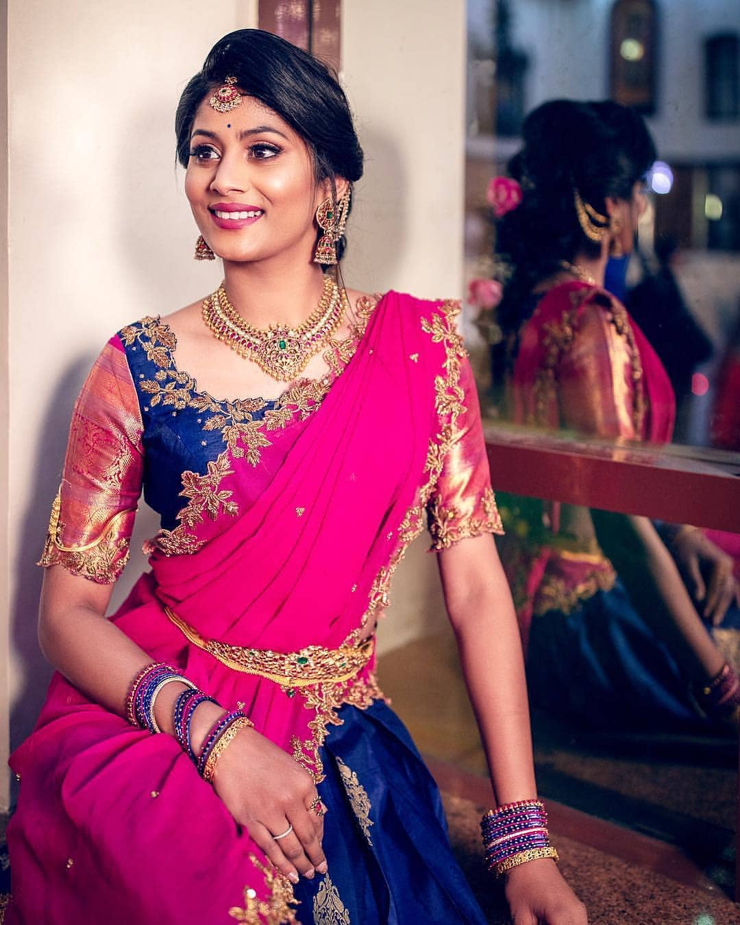 saree-with-bold-antique-gold-jewellery (2)