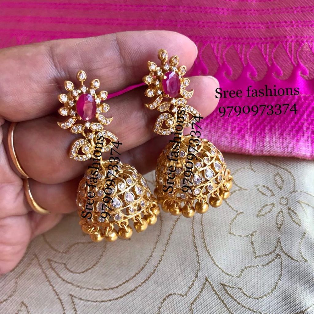 Top Antique Stone Earring Designs For Every Ethnic Outfit • South India ...