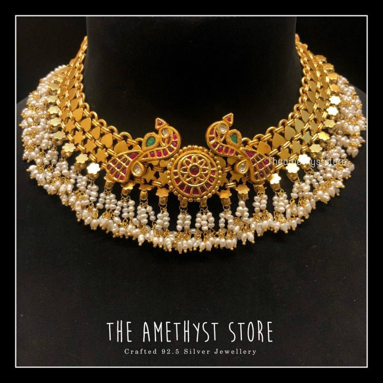 gold-plated-pure-silver-antique-necklace-designs (2)