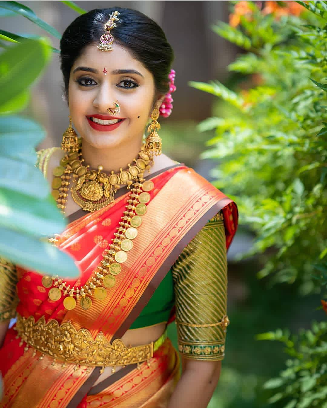 Incredible Jewellery Ideas To Wear With Red Bridal Silk Saree 3517