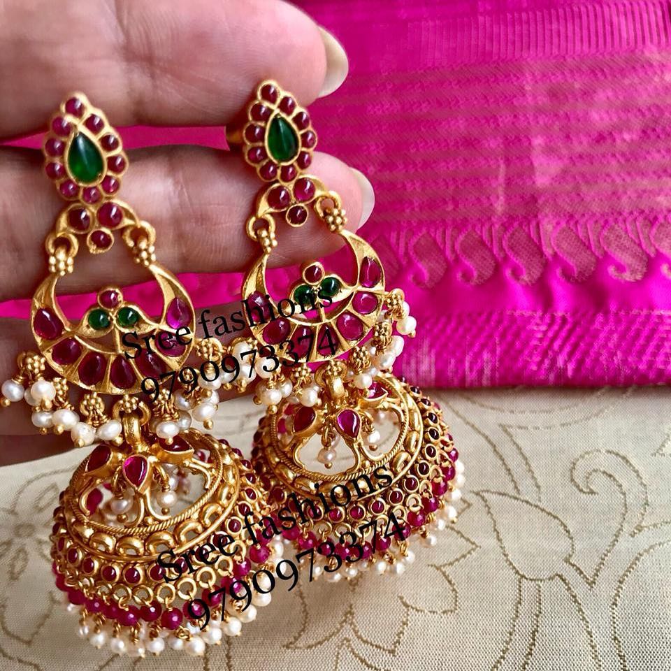 Gold jhumka sale design 2019