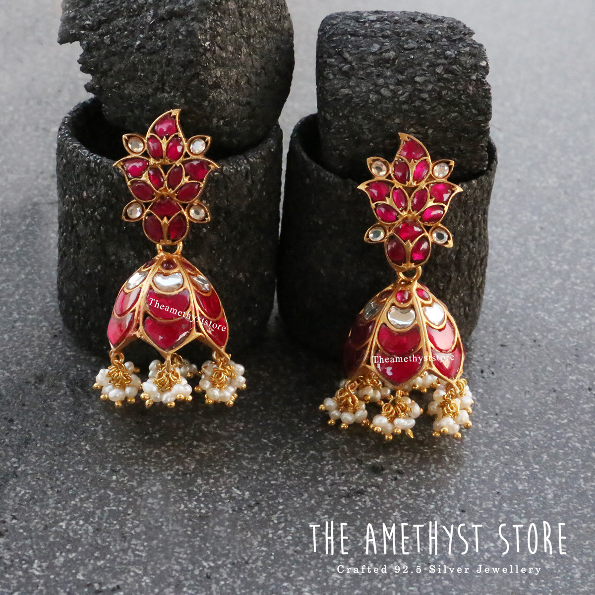 gold-plated-antique-silver-jhumka-designs (4)