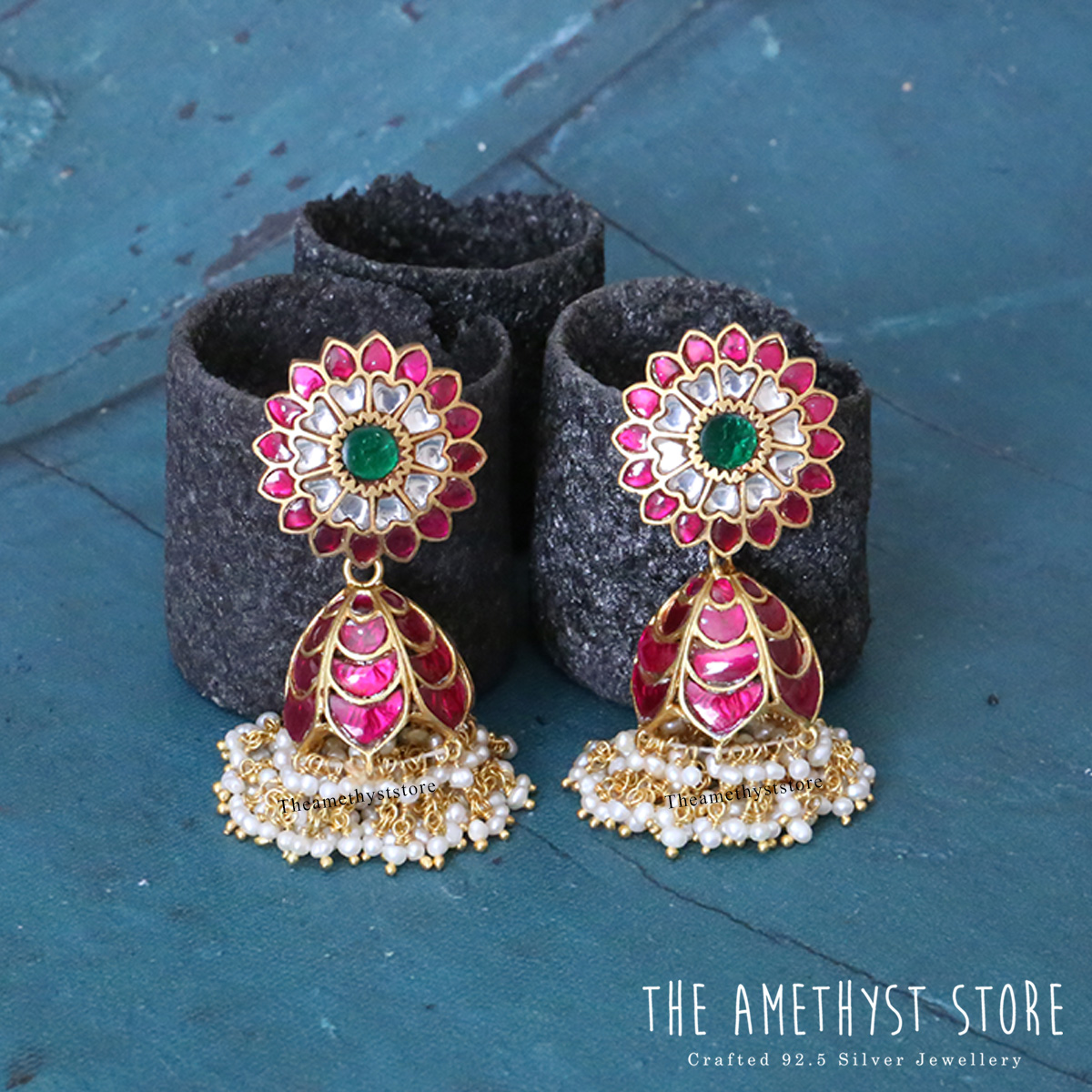 gold-plated-antique-silver-jhumka-designs (9)