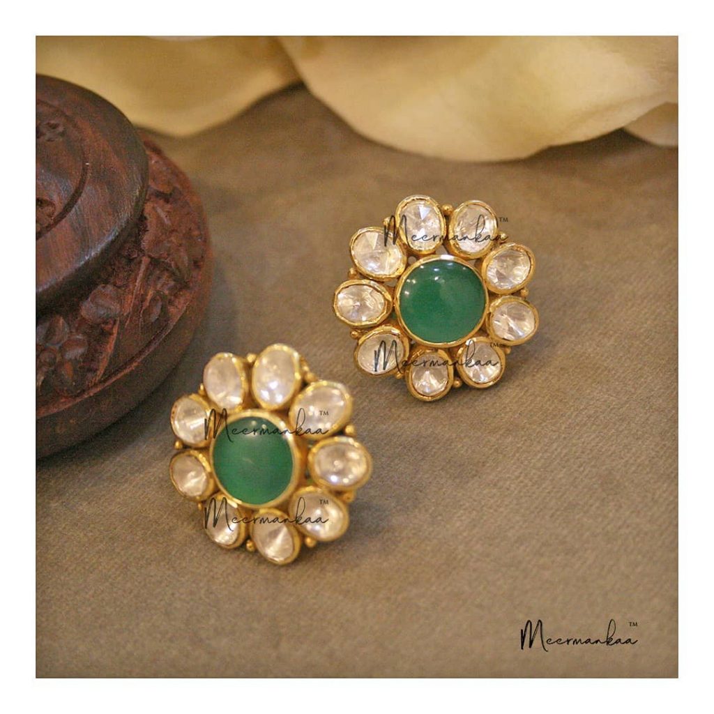 Get All The Beautiful Big Stud Earring Designs Here! • South India Jewels