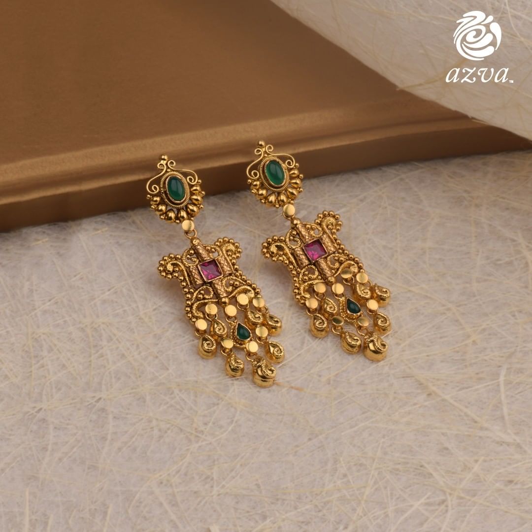 Gold earrings  New gold jewellery designs, Gold jewellery design