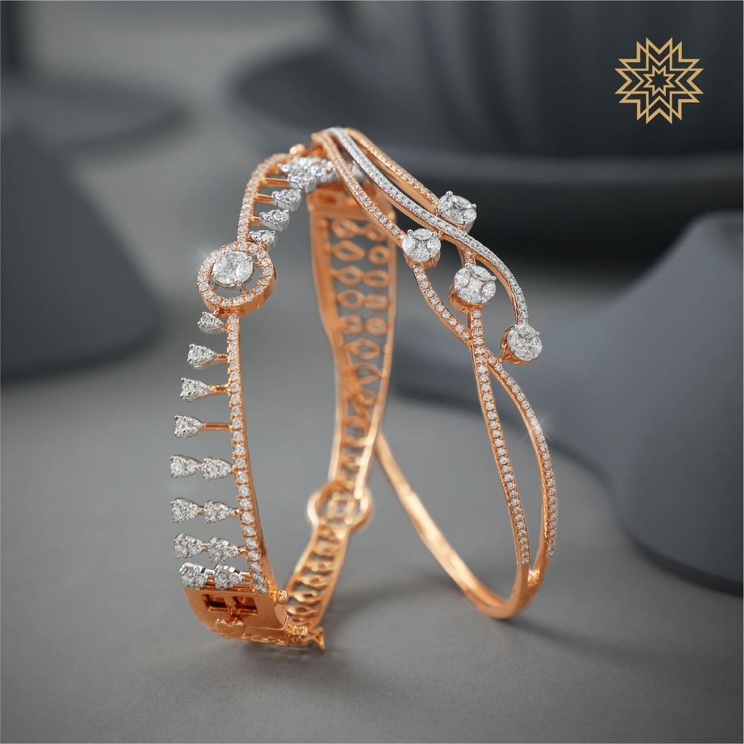 3 Brands To Shop Exceptional Diamond Bangle Designs! • South India Jewels