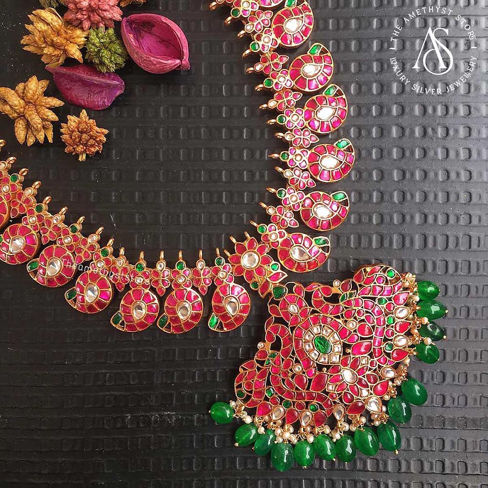 south-indian-antique-ruby-necklace-designs-1