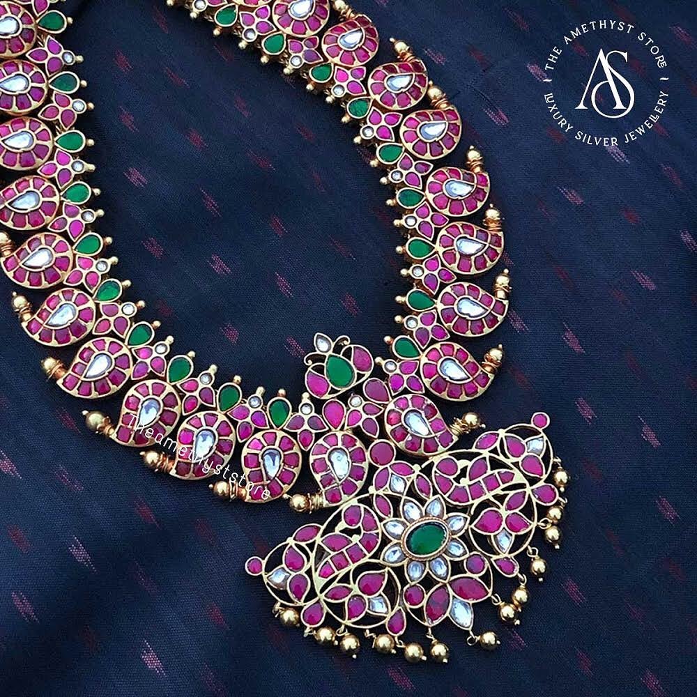 south-indian-antique-ruby-necklace-designs-8