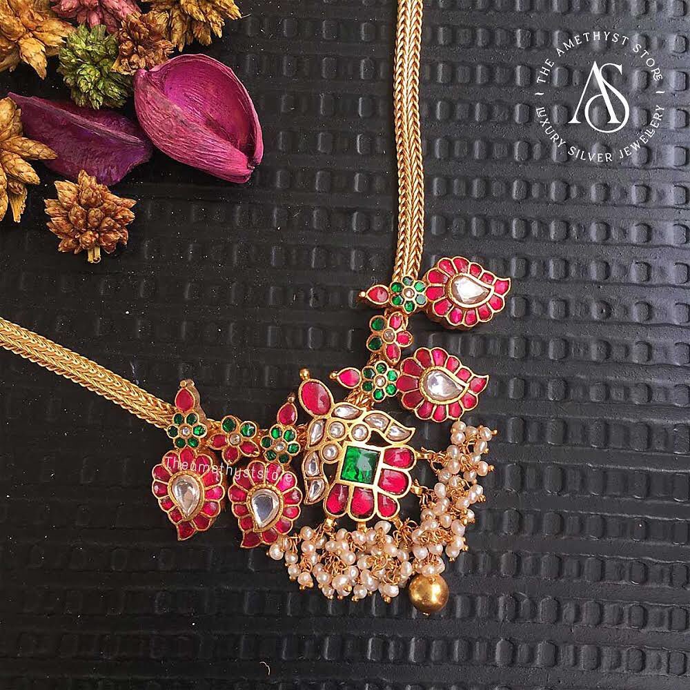 south-indian-antique-ruby-necklace-designs